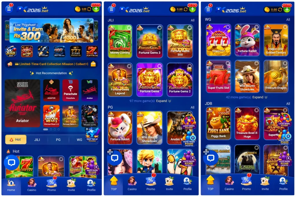 PK2026 Game APK Downloaded Interface