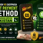 JazzCash vs EasyPaisa earning apps comparison showing withdrawal speed, security, fees, and payment options for Pakistan users.