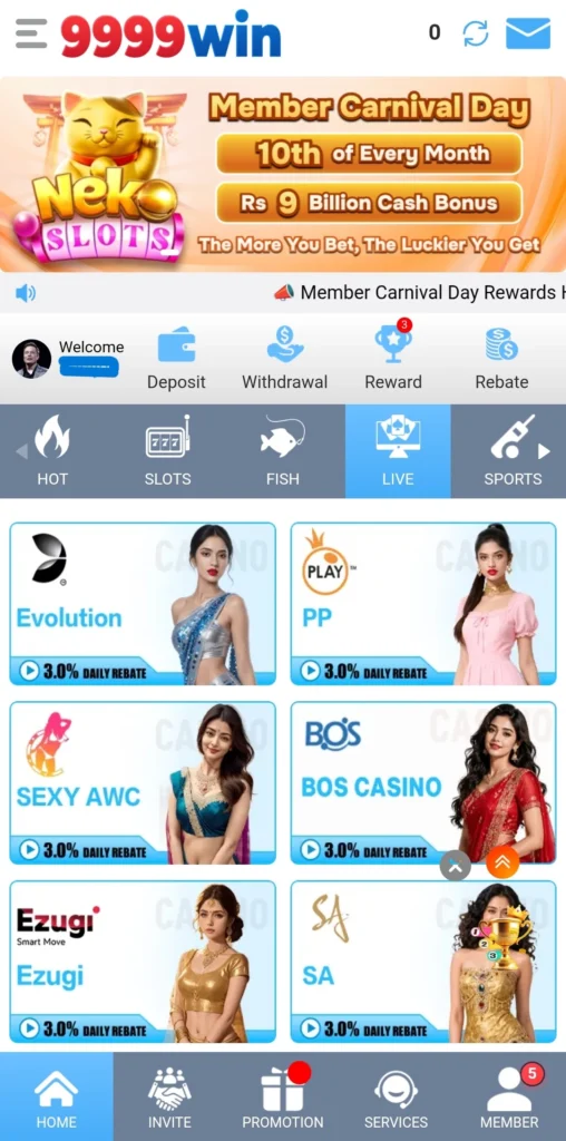 is 9999Win Game safe Pakistan – Live dealer category