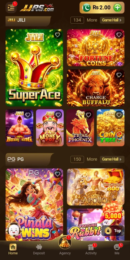 JJRS Game JILI games list including Super Ace and Charge Buffalo