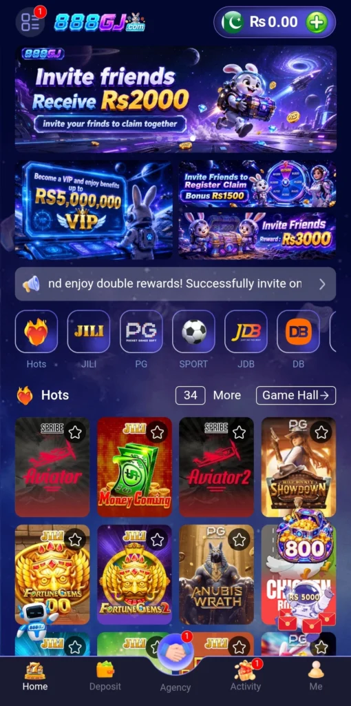 888GJ game catalog with JILI and PG game titles