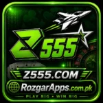 Z555 Game logo with Aviator plane icon branding