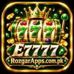 E 7777 APK app icon showing the E7777 logo on a slot machine themed background