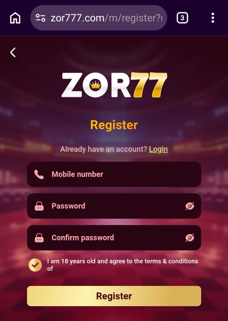 ZOR 77 Game Registration
