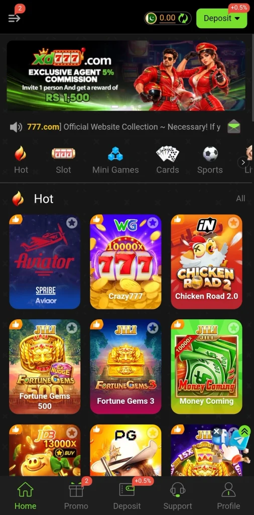 XD777 APK homepage