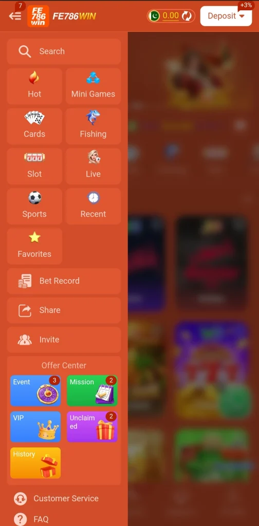 Game available on FE 786WIN