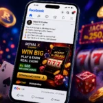 Facebook gambling ads disguised as casual gaming apps on a phone screen