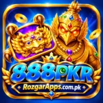 888PKR Game logo in blue lettering with a green crescent