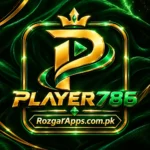PLAYER786 Game logo with gold crown P icon