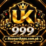 UK999 logo with a gold crown, playing cards and casino chips